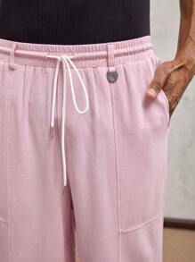 AKNOTIC Business Casual 男士梭织修身长款休闲西装裤，适合日常搭配，毕业礼物 - 淺粉色 - 查看 6