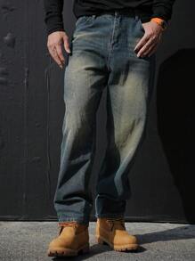 DAZY Men's Simple Pocket Design Casual Denim Jeans, Suitable For Daily Wear In Autumn - Blue - View 7