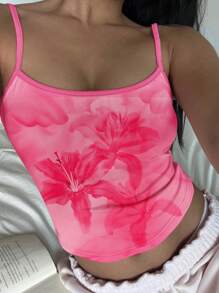 SHEIN EZwear Women's Casual Sexy Strap Cami Top With Nature And Beach Style, Suitable For Outdoor Vacation - Multicolor - View 1