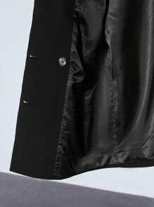 Maija 黑色 3D 刺绣垫肩长袖女式西装外套，时尚百搭，春夏节 - 黑色 - 查看 8