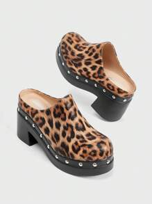 Sugerpunk Women's Black Back Strap Wooden Clogs Platform Slingback Shoes Spring Shoes - Brown - View 5