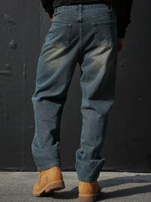 DAZY Men's Simple Pocket Design Casual Denim Jeans, Suitable For Daily Wear In Autumn - Blue - View 2