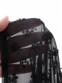 FRIFUL Robe longue semi-transparente noire pour femme, robe décontractée élégante pour dames, robe d'été