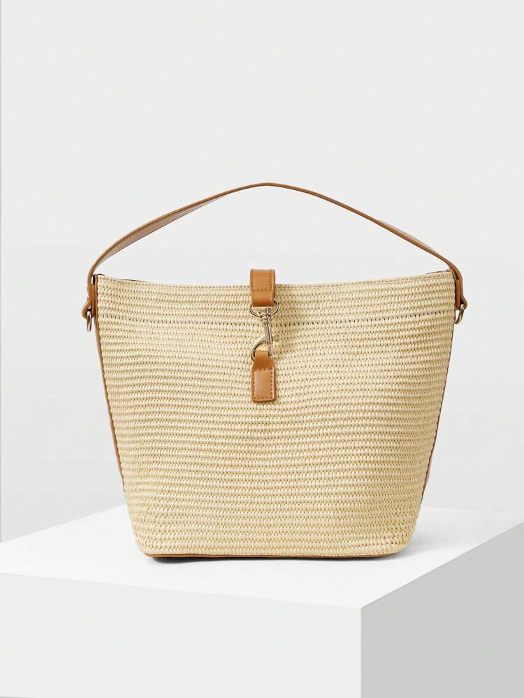 WOMEN'S FASHION VACATION LARGE CAPACITY STRAW TOTE HANDBAG