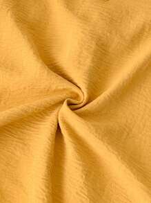 SHEIN 年轻女孩纯色刺绣荷叶边领修身连衣裙