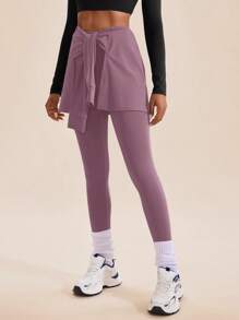 VARSITIE 系带衬衫和修身休闲日常女式运动紧身裤