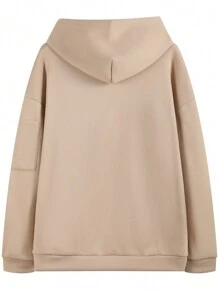 Manfinity Homme 男士纯色长袖连帽运动衫，带口袋，休闲日常穿着