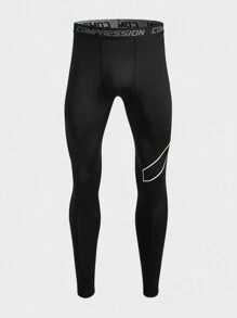 Gym Rark Leggings activos ajustados de hombre con impresión de letras de estilo casual - Negro - Ver 4
