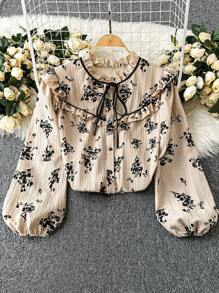 SHEIN Clasi Áo sơ mi dệt thường ngày mùa hè cho nữ - Màu be - Xem 1