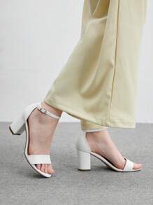 CUCCOO BIZCHIC 女士时尚舒适圆头踝带粗跟凉鞋，百搭