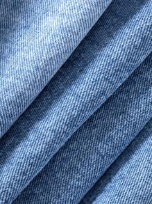 休闲时尚百搭舒适重磅水洗，街头风图案刺绣贴片，街头服饰户外潮流单品，适合青少年男孩 - 中等水洗藍 - 查看 5