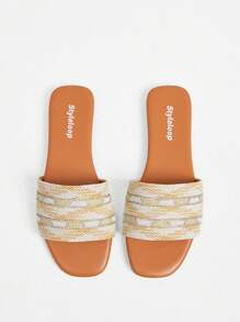 Styleloop Women's Casual Vacation Style Woven Rope Braided Comfortable Flat Sandals Spring Shoes - Beige - View 4