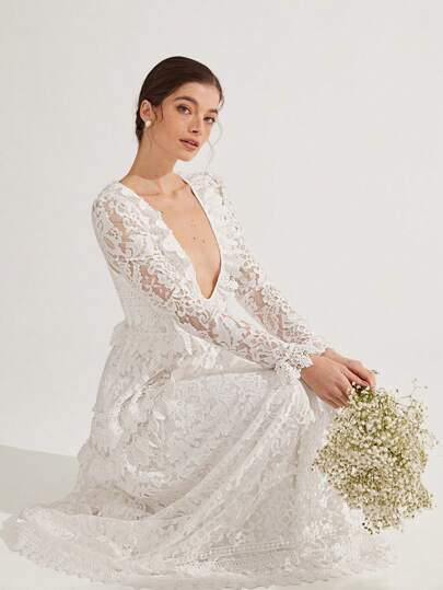 Aveloria Rosie Vestido de manga larga con cuello en V, de alta gama, estilo retro francés, con volantes de encaje y capa, aestética femenina, regalo para el Día de San Valentín