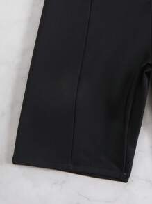 SHEIN Swim Bottom de traje de baño deportivo con cierre delantero de unicolor para mujer, estilo Festival Boho, para vacaciones de playa de verano