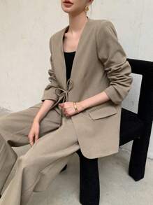 DAZY 1 Set Women V-Neck Blazer & Pants Suit