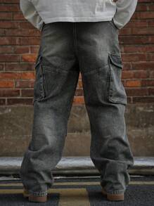 DAZY Men's Casual Straight Leg Jeans With Pockets, Simple Style Daily Wear - Blue - View 2