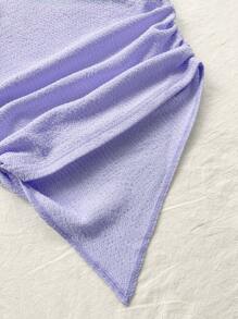 Soleia Blusa asimmetrica con spalla asimmetrica e orlo asimmetrico, adatta alle vacanze estive delle donne