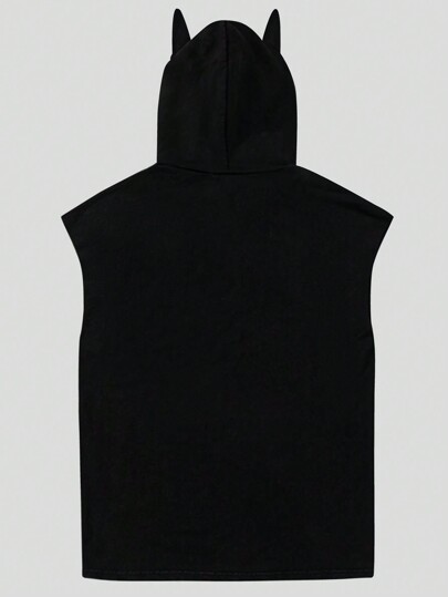 Grunge Punk Gilet à capuche pentagramme cornu pour hommes