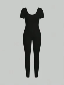 SHEIN EZwear 2pcs/Set Women's Black & White Knitted Bodycon Pants