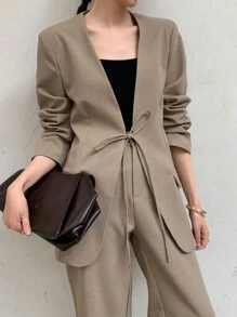 DAZY 1 Set Women V-Neck Blazer & Pants Suit