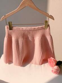 Comfortcana 女士纯色简约日常毛衣裙 - 淺粉色 - 查看 4