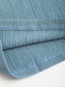 Sweetra 2pcs Women All-Match Off The Shoulder Top & Drawstring Wide Leg Pants Set, Simple & Versatile - Blue - View 5