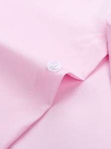 Calvornis Loose Fit Men's Button-Down Long Sleeve Shirt - Pink - View 4