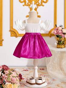 SHEIN Babygirl Summer Floral Print Sleeveless Top And Skirt 2Pcs Set - Pink - View 2