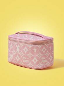 TOM & JERRY X SHEIN Pink Cartoon Print Makeup Organizer Bucket Bag - Pink - View 3