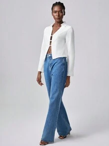 Chiquease Blusa de mujer de moda y versátil con escote en V profundo - Blanco - Ver 6