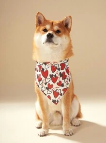 PETSIN 1 pieza Babero universal para mascotas (gatos y perros) del Día de San Valentín, con diseño de corazones y letras, pañuelo moderno para perros