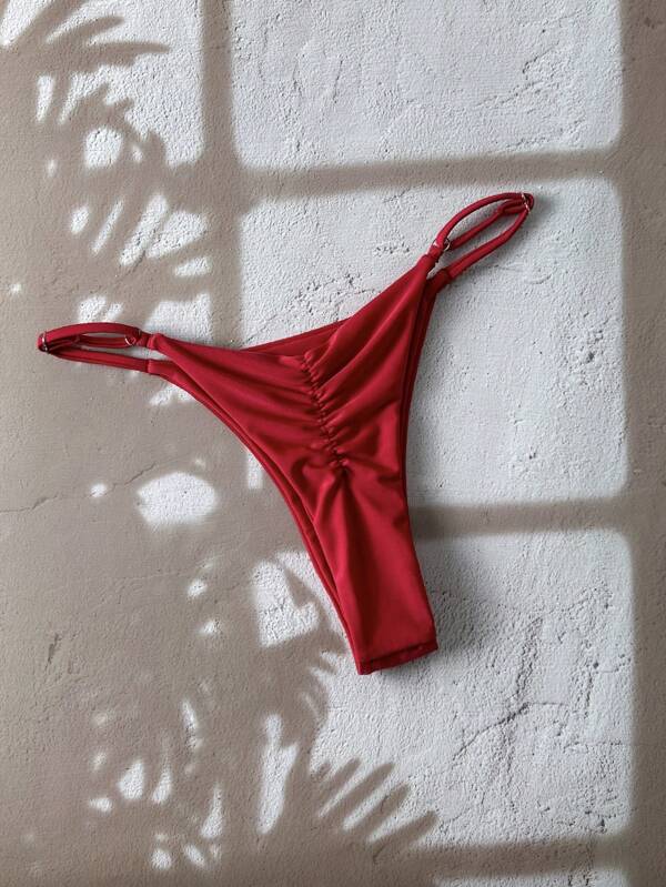 Swim Chiccia 1 bucată pentru femei, în vacanță de primăvară, de culoare uni, fund de bikini cu tanga, design minimalist