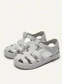 Cozy Pixies 1 双时尚百搭可爱有趣灰色水晶婴儿凉鞋，适合海滩、春季和夏季 - 灰色 - 查看 4