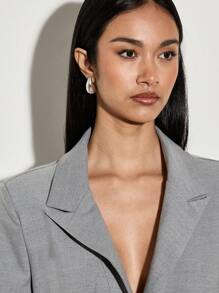 AiiRZ Ensemble veste blazer surdimensionnée et pantalon palazzo professionnel. Tailleur formel avec pantalon ample. Tenue de travail de bureau, look exécutif contemporain pour la carrière