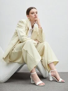 CUCCOO BIZCHIC 女士时尚舒适圆头踝带粗跟凉鞋，百搭