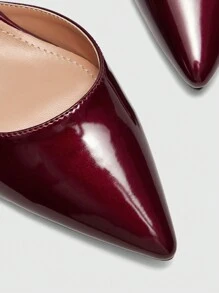 CUCCOO BIZCHIC Women's Point Toe Burgundy Kitten Heel Simple Commuter Pumps, Elegant High Heels For Spring Casual, Commute, Wedding Spring Shoes Spring Break Easter - Burgundy - View 7