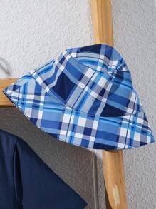 SHEIN 3pcs Tween Boy Casual Collegiate Style Outfit Set: Soft Comfy Solid Polo Shirt, Plaid Shorts & Cap, Versatile For Daily, Outdoor, School, Streetwear, Party, Suitable For Spring, Summer, Autumn