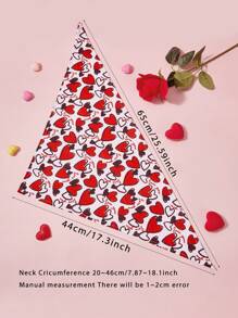 PETSIN 1 pieza Babero universal para mascotas (gatos y perros) del Día de San Valentín, con diseño de corazones y letras, pañuelo moderno para perros