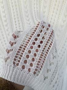 Manfinity CasualKnits Men's Solid Color Hollow V-Neck Long Sleeve Casual Sweater - Multicolor - View 7