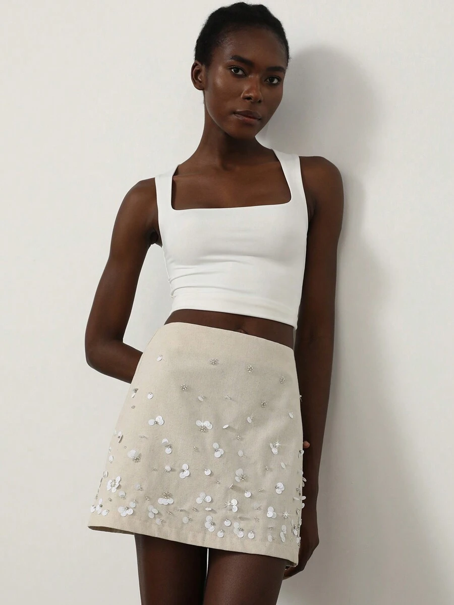 HAND EMBELLISHED MINI SKIRT VALLEY OF THE QUEENS