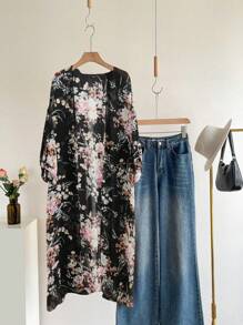 EMERY ROSE Women Floral Print Long-Length Casual Jacket