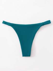 Swim Basics Solid Color Swim Bottom For Summer Beach Vacation - Teal Blue - View 2