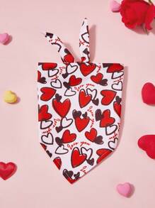 PETSIN 1 pieza Babero universal para mascotas (gatos y perros) del Día de San Valentín, con diseño de corazones y letras, pañuelo moderno para perros