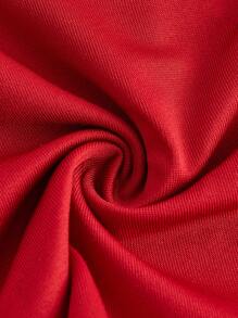 Sweetina 超低腰褶饰荷叶边下摆美人鱼紧身裙 - 酒紅色 - 查看 4