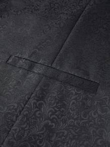 Manfinity Mode Plus Size Men's Solid Color Front Button Pocket Casual Suit Vest Waistcoat - Black - View 6