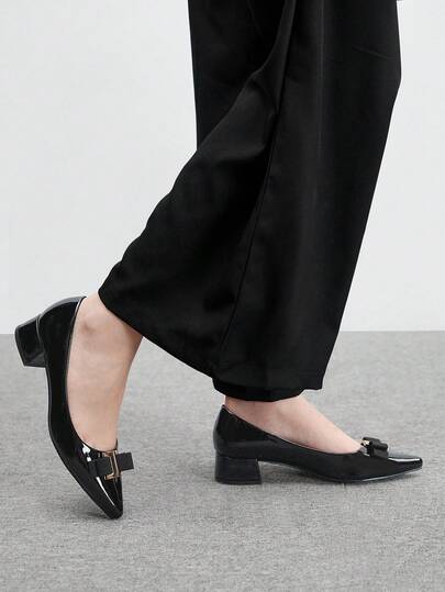 CUCCOO BIZCHIC Talons hauts noirs épais sans dos pour femmes, pour le bureau/les déplacements