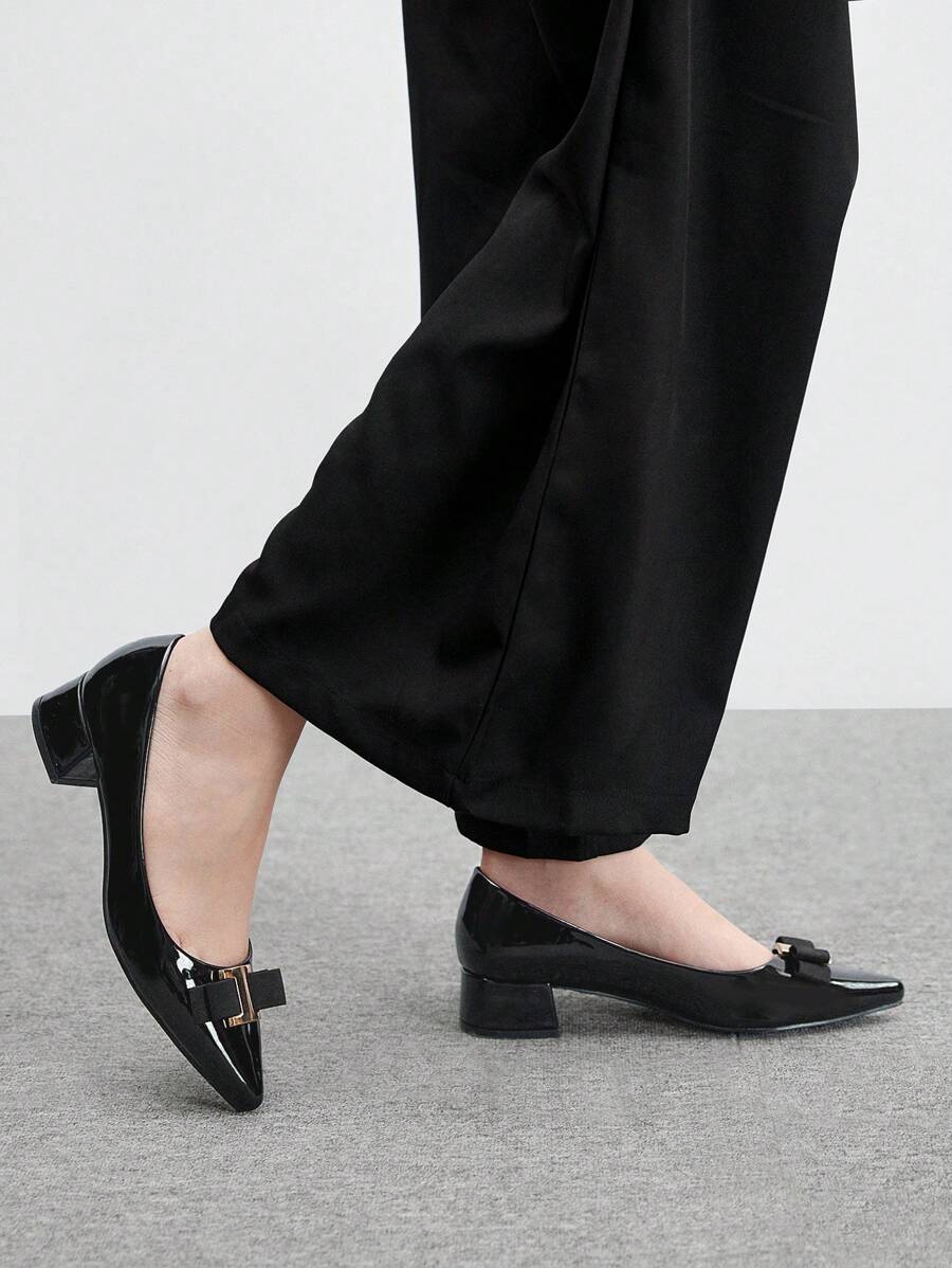 CUCCOO BIZCHIC Black Chunky Heel Backless High Heels For Women, Office/Commuting Wear Spring Shoes Spring Break Easter For Christmas Spring Shoes - Black - View 1