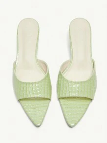 CUCCOO BIZCHIC 尖头细高跟女式多功能高跟凉鞋 - 綠色 - 查看 5
