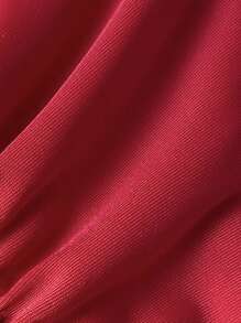 Swim Chiccia 1 件女式春假纯色丁字裤比基尼泳裤，简约设计 - 中紫紅色 - 查看 5