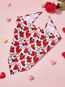 PETSIN 1 pieza Babero universal para mascotas (gatos y perros) del Día de San Valentín, con diseño de corazones y letras, pañuelo moderno para perros